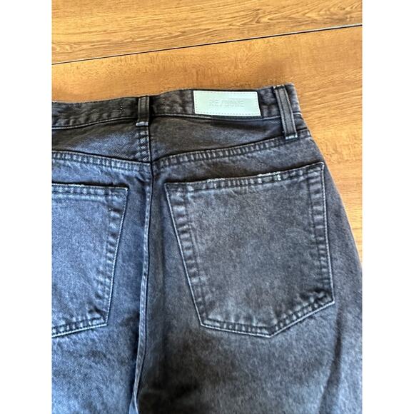 Redone Women's Denim Jeans 90s High Rise Loose Black Button Fly Size 26 - Picture 8 of 9